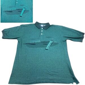 Vintage 90s First Tee‎ Polo Shirt Mens XL Collar Clubs Bag Golf Course Green